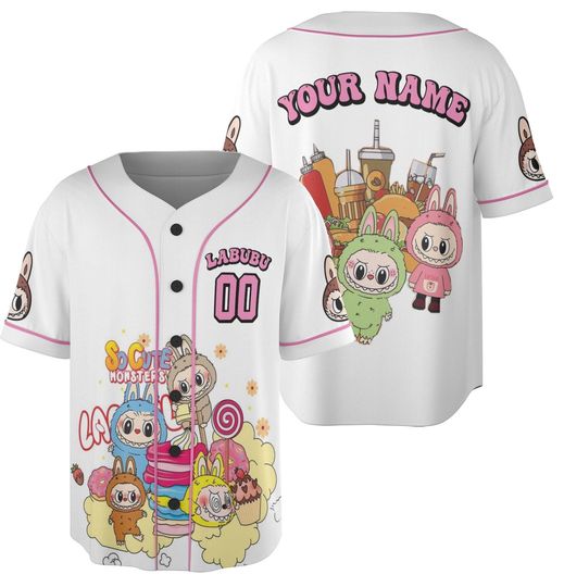 Personalized Labubu Baseball Jersey - Custom Name Family Matching Outfit