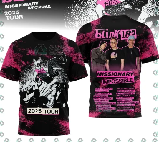 B182 Missionary Impossible 2025 Tour 3D T-Shirt
