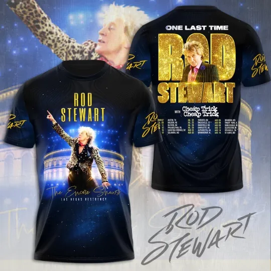 Rod Stewart In Concert Tour 2025 3D Cotton T-Shirt
