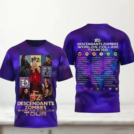 Descendants Zombies Worlds Collide Tour2025 3D T Shirt