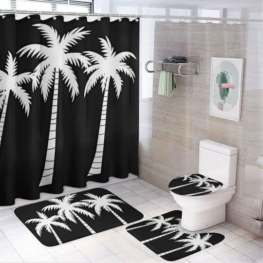 Bedroom Aesthetics Printed Four Piece Bathroom Set Shower Set