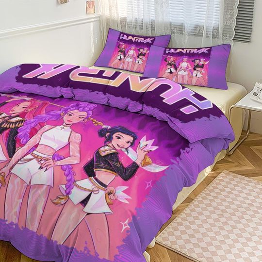 KPOP Demon Hunters 3-Piece Bedding Set- Huntrix