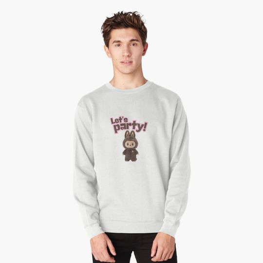 Let's party  labubu cute stickers  Pullover Sweatshirt