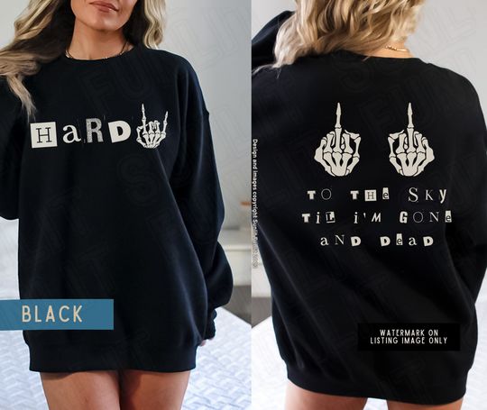 Hardyy Two Sided Crewneck Sweatshirt - Oversized Country Music Concert Outfit