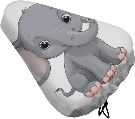 Cute Cartoon Elephant Bike Seat Cover Soft Padded, Extra Wide Bike Seat