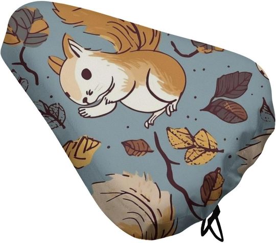 Cute Squirrel Bicycle Saddle Covers Dustproof Bikes Seats Protectors