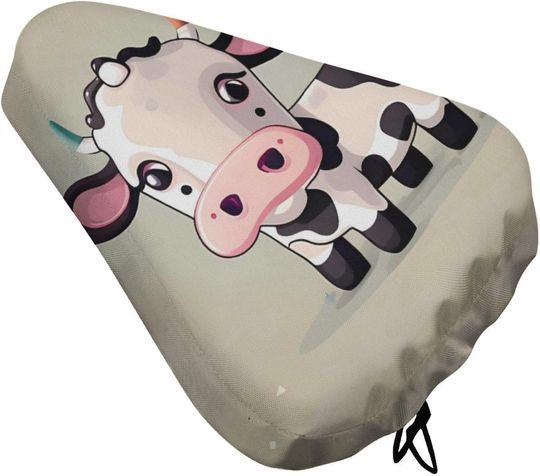 Cute White Cow Bike Saddle Cover Bikes Seats Cushion Waterproof Bicycle Seats