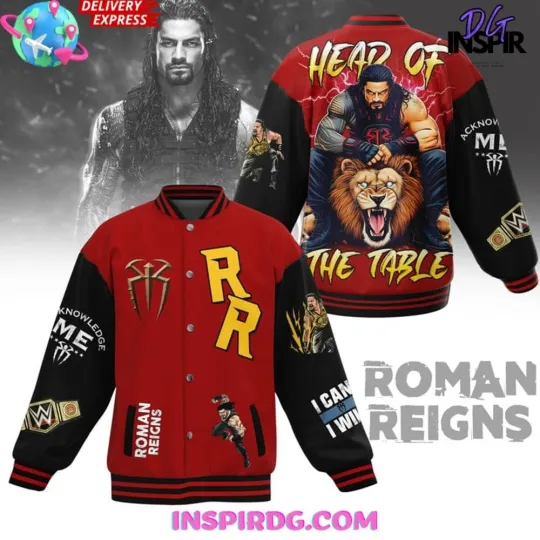 Wrestling Entertainment Roman Reigns Head of the Table Varsity Jacket