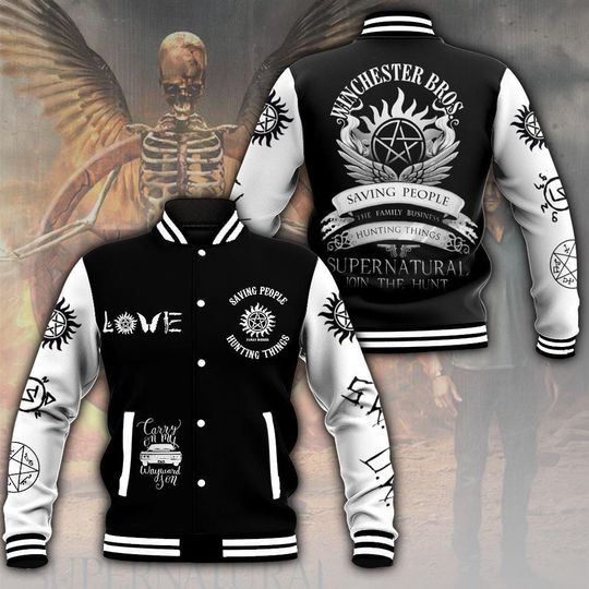 Supernatural Baseball Jacket, Dean Winchester Jacket Men, Winchester Brothers Streetwear Jacket, Tv Show Fan Gift, Sam And Dean Shirt