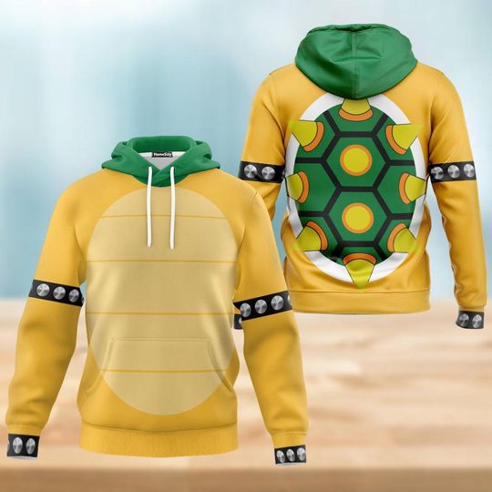 Bowser Costume Hoodie, Mario Bowser 3D Hoodie, Bowser Costume Hoodie