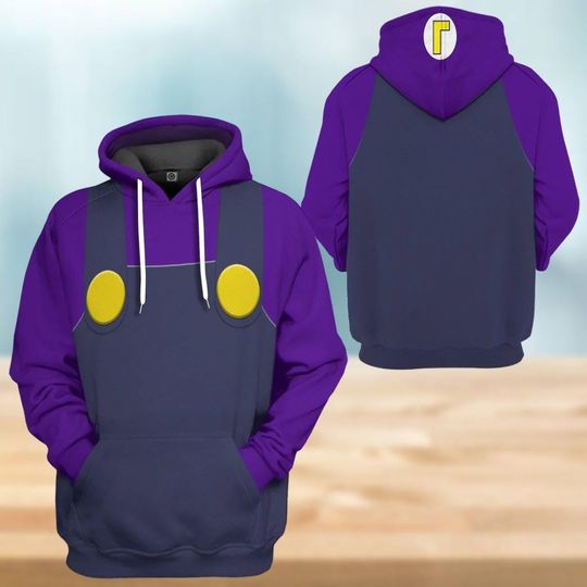 Waluigi Mario Costume Hoodie, Super Mario Bros 3D Shirt