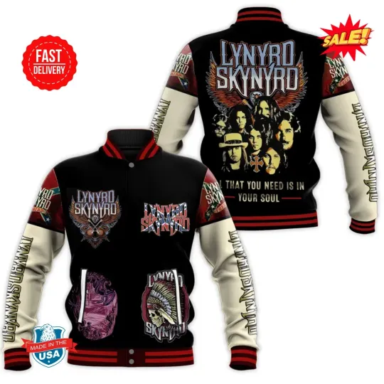 Lynyrd Skynyrd Rock Band American Baseball Jacket