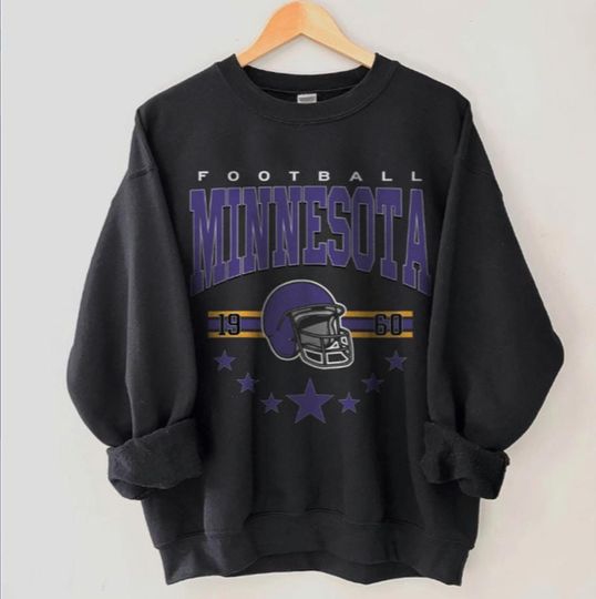 Minnesota Football Sweatshirt, Purple and Gold Vintage Style, Sunday Football