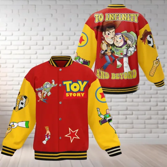 Toy Story Woody And Buzz Lightyear To Infinity And Beyond Baseball Jacket