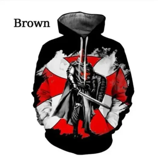 10 Style Knights Templar 3d Print Hoodie Fashion Knights Templar Pullover Hoodie