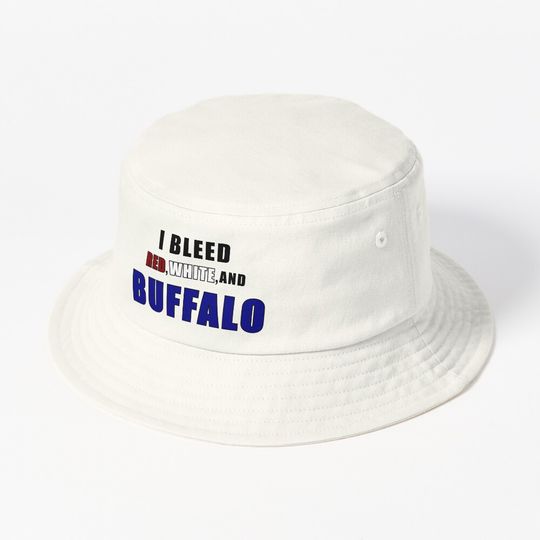 I bleed red white and Buffalo Bucket Hat, Football Fan Gift