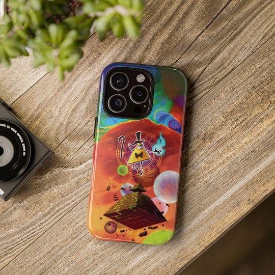 Phone Cases, Gravity Falls Bill Cipher Anime Cartoon Design, iPhone 16 Samsung S25 Pixel 9 Pro, Unique Gift for Animation Fans, Protective