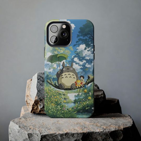 Totoro Tree Swing Phone Case, Ghibli Aesthetic iPhone Cover, Studio Ghibli Anime Phone Case, Cute Nature Design, for iphone and samsung