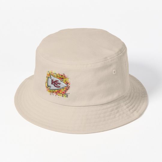 Revamped Kansas City C.h.i.e.f.s Logo With Splatter Background Bucket Hat