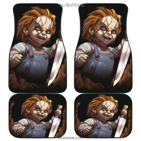 Chucky Fantasy Art Car Floor Mats Horror Movie Gift for Fans Auto Interior