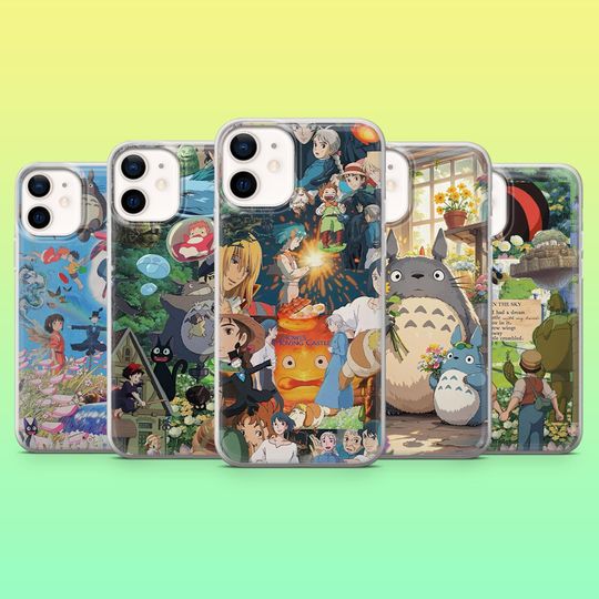 Studio Ghibli Phone Case Anime Totoro Cover for iPhone 16 , 15, 14, 13, 12, 11, Samsung S25, S24, S23, S22, A16, A56, A54, Pixel 9Pro, 9A