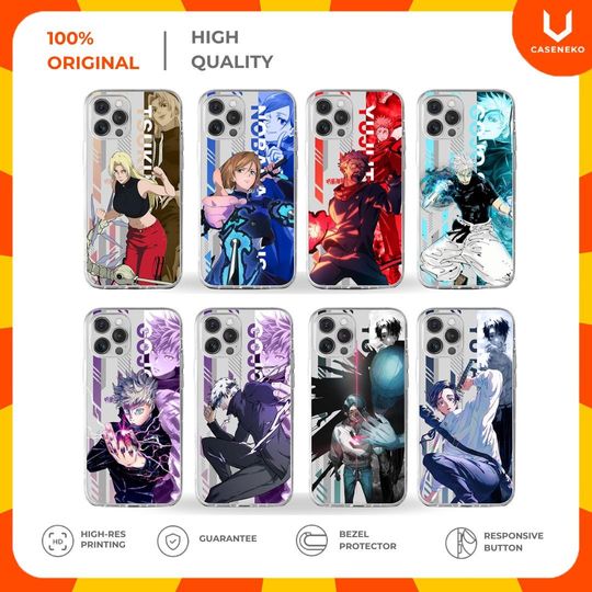 Caseneko Case Gojo Satoru, Yuta Okkotsu Yuji Itadori Nobara Kugisaki Yuki Tsukumo Jujutsu Satoru JJK Anime Game Phone Casing Custom