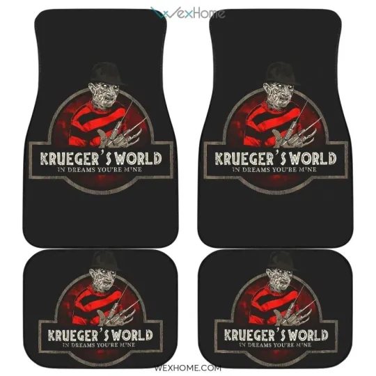 Freddy Krueger World Art Car Floor Mats Horror Movie Gift for Fans