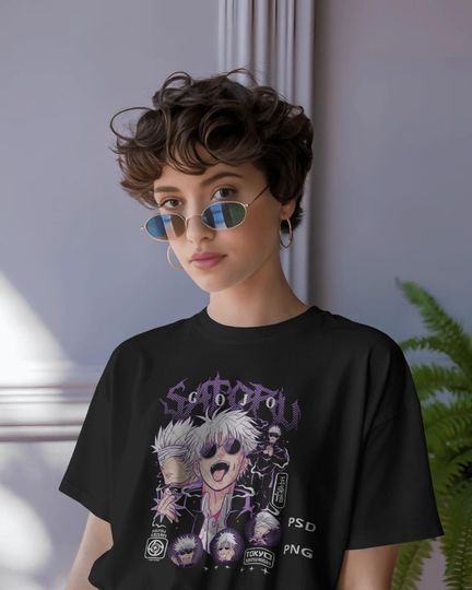 Gojo Jujutsu Satoru inspired Anime T-Shirt Unisex, Japanese Manga Graphic Tee, Otaku Streetwear Gift for Men/Women