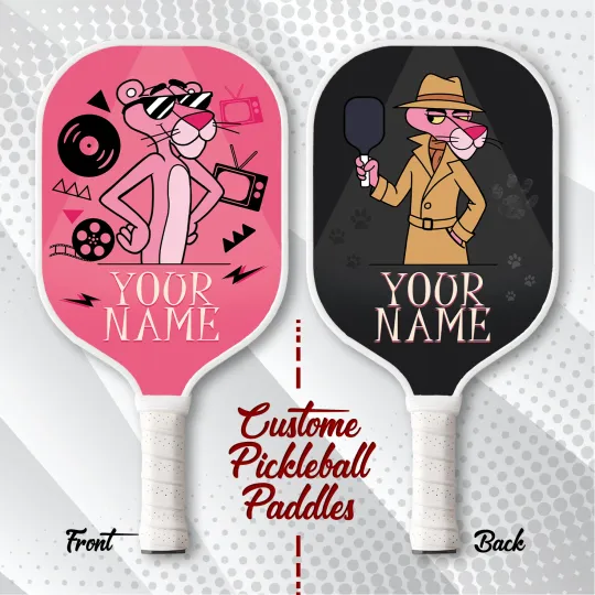 The Pink Panther Pickleball Paddle Cartoon Gift Custom Paddle for Fans