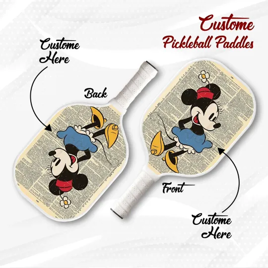 Minnie Mouse Pickleball Paddle Disney Gift Custom Paddle for Girls and Fans