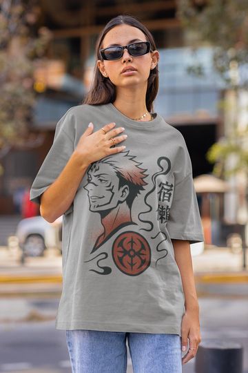 Sukuna Shirt, Jujutsu Satoru Shirt, Heavy Oversized Organic Shirt, Gift for him, gift for her, unisex shirt - Heavy Oversized Organic&nbsp;Shirt
