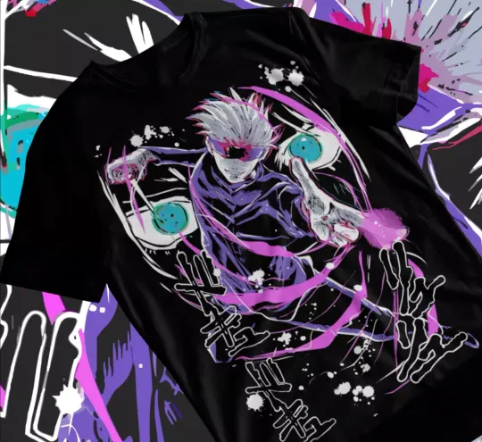 Jujutsu Satoru Gojo Satoru Black T-Shirt Anime Manga T-Shirt Soft Tee XS - 5XL