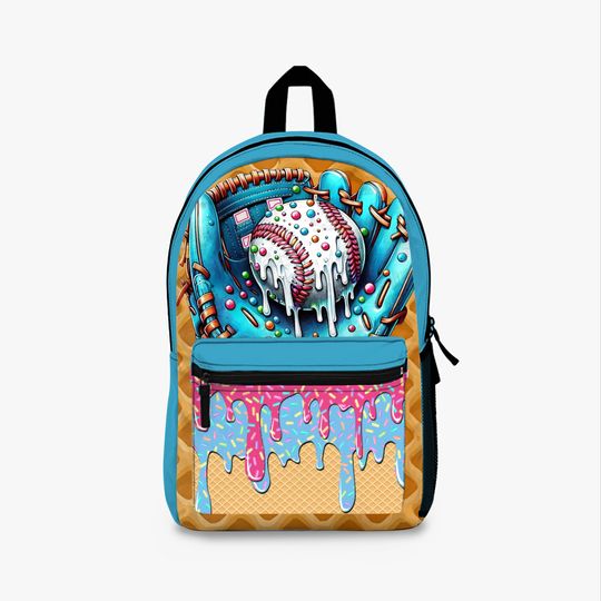 Backpack, Waffle Drip Baseball Bag, Sports Travel Rucksack, School Bookbag