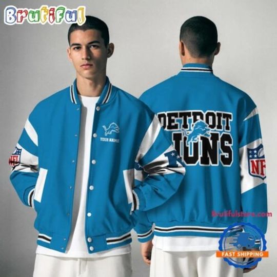 Detroit Lions National Football Conference Unisex Baseball Jacket