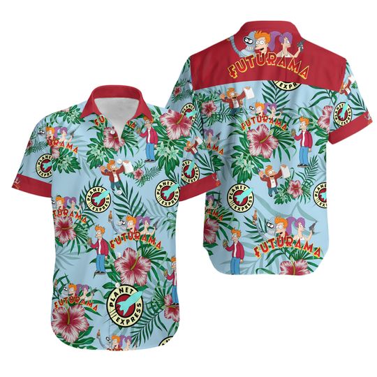 Futurama Hawaiian Graphic Print Hawaiian Shirt