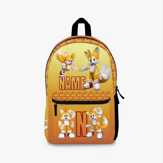 Tail Sonic Custom Personalized Backpack,   Name Backpack, Gift for Students, Back to School