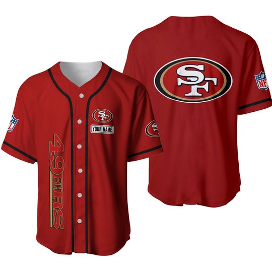 Personalized Kid/Adult San Francisco 49ers Printed Baseball Jersey Shirt
