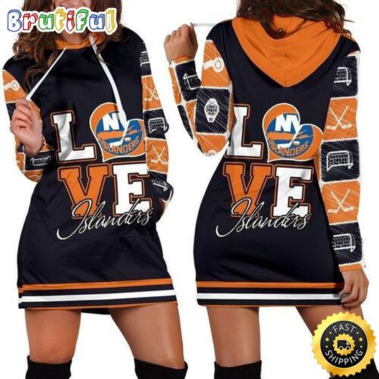 New York Islanders Womens Hoodie Dress All Over Print For Women Hoodie