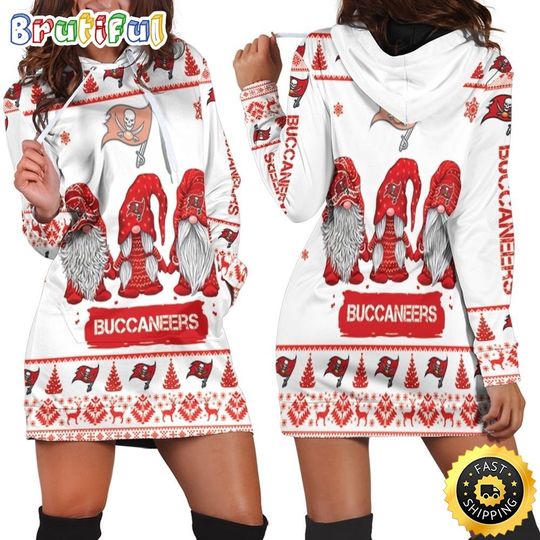 Tampa Bay Buccaneers Hoodie Dress Gnomes All Over Print Hoodie Women