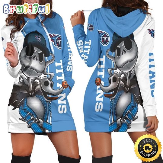 Tennessee Titans Hoodie Dress Jack Skellington And Zero All Over Print Hoodie Women