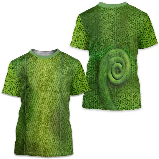 Tangled Green Pascal Cosplay Costume Father's Day Gift For Dad Tshirt 3D Printed
