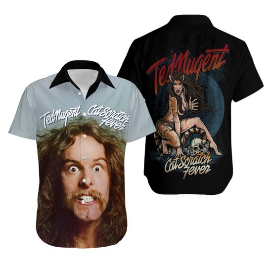 Ted Nugent Cat Scratch Fever Short Sleeve Hawaiian Shirt