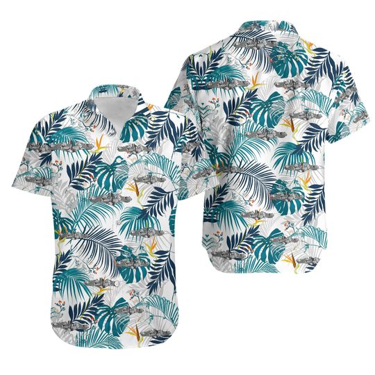 Us Navy Hawaiian Shirt US Navy Enlisted Submarine Dolphins Silver Hawaiian Shirt