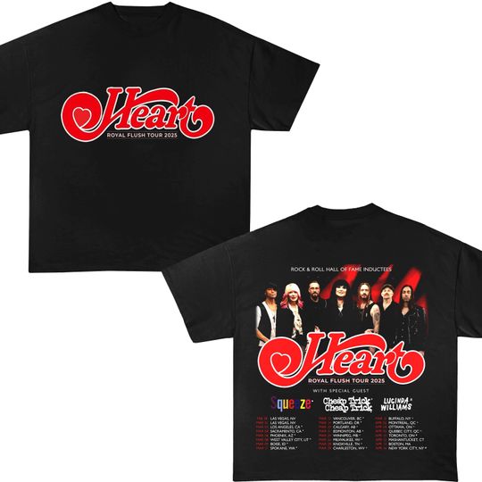 2025 Heart Band Royal Flush Tour T-Shirt, Rock Band Heart 2025 Tour Shirt