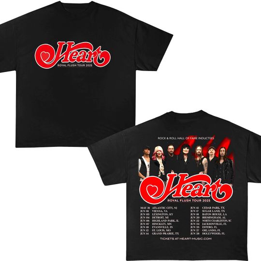 Heart Band Royal Flush Tour (New dates) T-Shirt, Rock Band Heart 2025 Tour Shirt