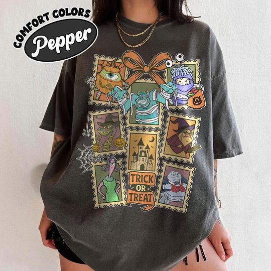 Retro Halloween Cartoon Monster Inc Character Shirt, Trendy Horror Halloween T-shirt, Halloween Friends Movies Tee, Spooky Season Tee