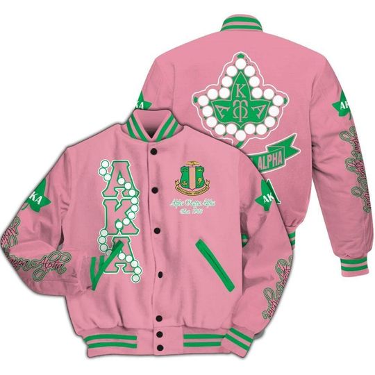 Alpha Kappa Alpha Varsity Jacket, Alpha Kappa Alpha Ivy Leaf 1908 Sorority Varsity Jacket, Founder Day Gift, Greek Life Apparel