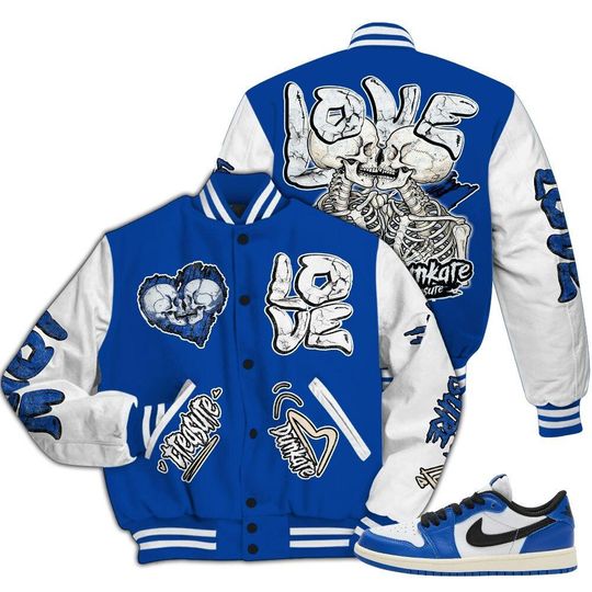 Varsity Jacket Skull Love Streetwear Outffit