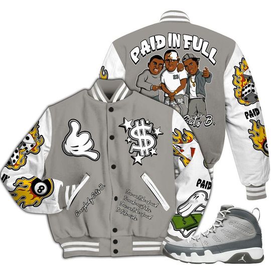 Cool Grey 9s Shirt, Funny Everybody Paid In Full Graphic All Over Print Baseball Jackets