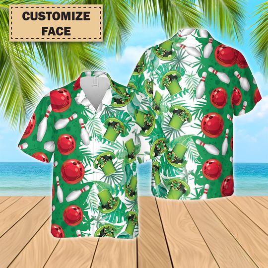 Bowling St. Paddy's Pin Party Customized Name 3D Hawaiian Shirt
